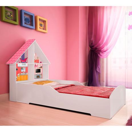 Cama Infantil Casinha Branco e Rosa - Gelius móveis Menor preço em Cama Infantil Casinha Branco e Rosa - Gelius móveis