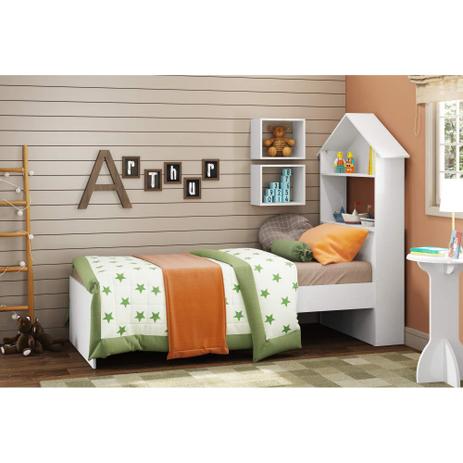 Cama Infantil Casinha Encantada com Baú - Branco Premium - Multimóveis Menor preço em Cama Infantil Casinha Encantada com Baú - Branco Premium - Multimóveis