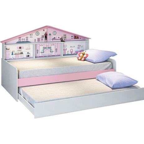 Cama Infantil com Cama Auxiliar Casa de Boneca Branco/Rosa - Pura Magia Menor preço em Cama Infantil com Cama Auxiliar Casa de Boneca Branco/Rosa - Pura Magia