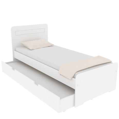 Cama Infantil Com Cama Auxiliar Solteiro Dora Branco - Kind Móveis Menor preço em Cama Infantil Com Cama Auxiliar Solteiro Dora Branco - Kind Móveis