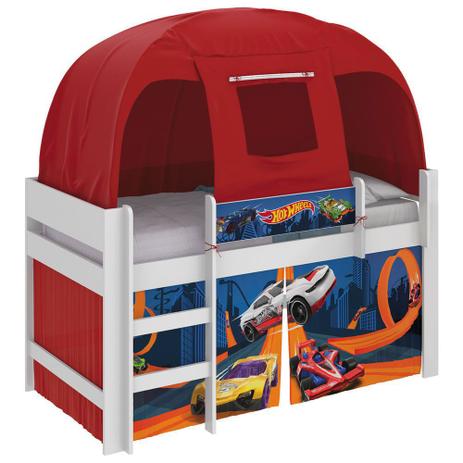 Cama Infantil Hot Wheels com Barraca Vermelha Pura Magia Menor preço em Cama Infantil Hot Wheels com Barraca Vermelha Pura Magia