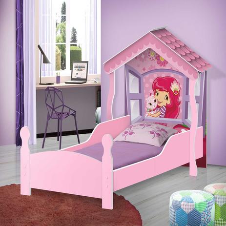 Cama Infantil JA Móveis Casa Moranguinho Rosa Menor preço em Cama Infantil JA Móveis Casa Moranguinho Rosa