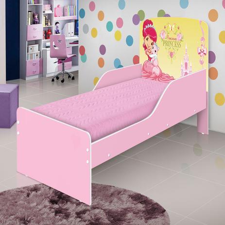 Cama Infantil JA Móveis Nicole Princesas Com Proteção Lateral Rosa Menor preço em Cama Infantil JA Móveis Nicole Princesas Com Proteção Lateral Rosa