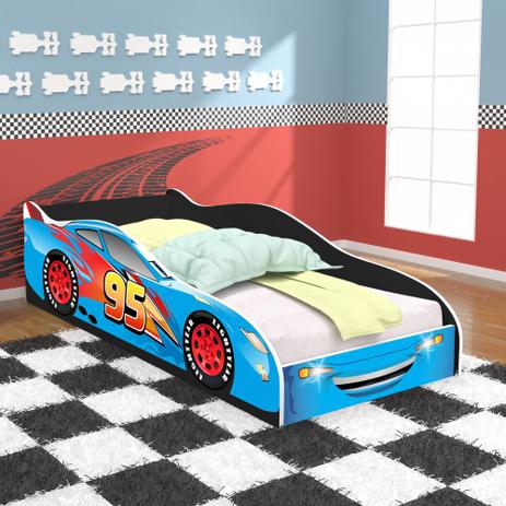 Cama Infantil / Mini Cama Carro 95 - Azul / Preto - RPM Móveis Menor preço em Cama Infantil / Mini Cama Carro 95 - Azul / Preto - RPM Móveis