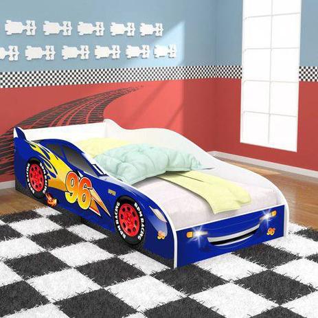 Cama infantil/ mini cama infantil carro 96 azul royal c/ colchão- rpm móveis Menor preço em Cama infantil/ mini cama infantil carro 96 azul royal c/ colchão- rpm móveis