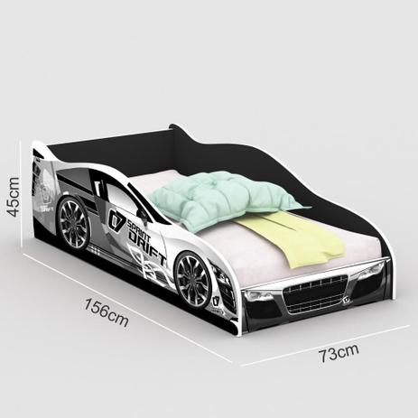 Cama infantil/ mini cama infantil carro drift branco / preto c/ colchão- rpm móveis - Rpm moveis Menor preço em Cama infantil/ mini cama infantil carro drift branco / preto c/ colchão- rpm móveis - Rpm moveis