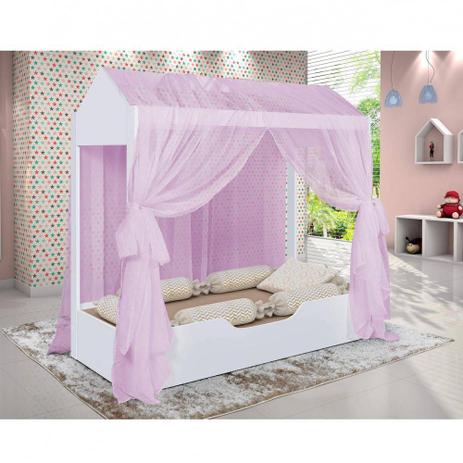 Cama Infantil Montessoriana Duda Com Voal Lilás - Branco - Divaloto Móveis é boa?