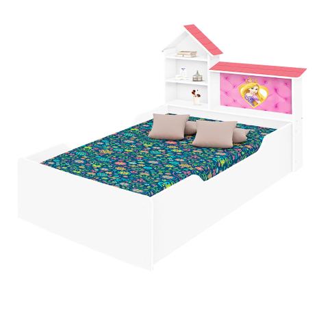 Cama Infantil Princesa Com Casinha Lilly Branco/Rosa - Divaloto Menor preço em Cama Infantil Princesa Com Casinha Lilly Branco/Rosa - Divaloto