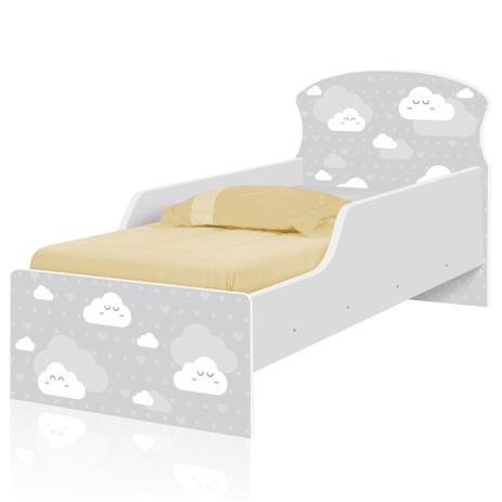 Cama Infantil Safira Nuvem Cinza Menino e Menina e Colchão - Tebarrot Menor preço em Cama Infantil Safira Nuvem Cinza Menino e Menina e Colchão - Tebarrot