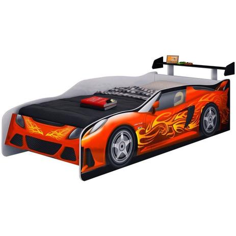 Cama Infantil Sport Car Branco/Preto - Móveis Estrela Menor preço em Cama Infantil Sport Car Branco/Preto - Móveis Estrela