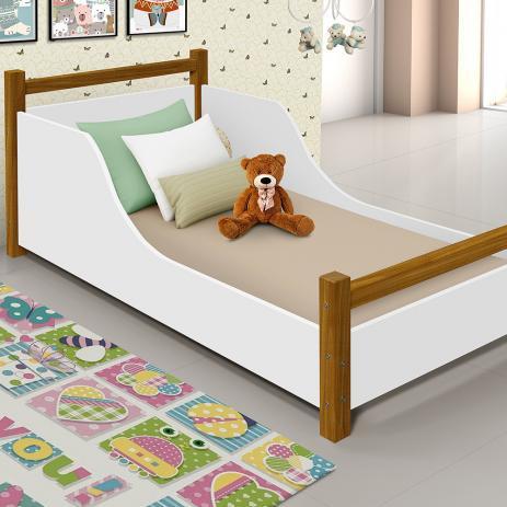 Cama Luna Infantil em MDF e Madeira Maciça Branca - Divaloto Móveis Menor preço em Cama Luna Infantil em MDF e Madeira Maciça Branca - Divaloto Móveis