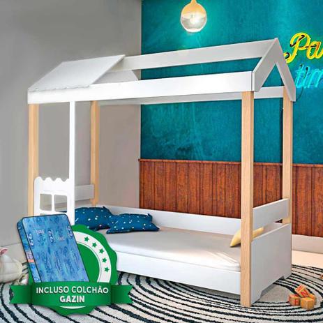 Cama Montessoriana Cabana Infantil Branco Livia Divaloto Com Colchão Gazin  - Cama Montessoriana - Magazine Luiza
