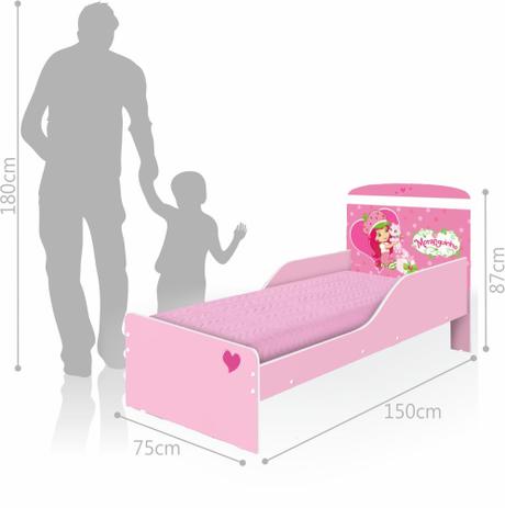 Cama Nicole Infantil Rosa Moranguinho - Ja móveis Menor preço em Cama Nicole Infantil Rosa Moranguinho - Ja móveis