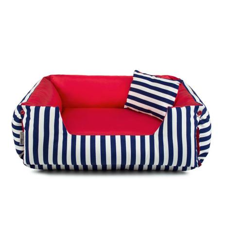 Cama Pet Cachorro Gato Dupla Face Lola - M - Listras Azul - Senhor bicho Menor preço em Cama Pet Cachorro Gato Dupla Face Lola - M - Listras Azul - Senhor bicho