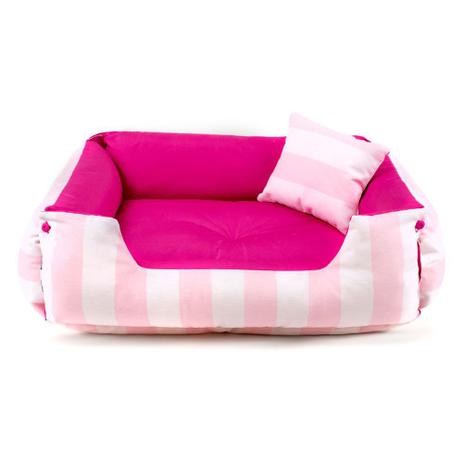 Menor preço em Cama Pet Cachorro Gato Dupla Face Lola - M - Listras Rosa - Senhor bicho