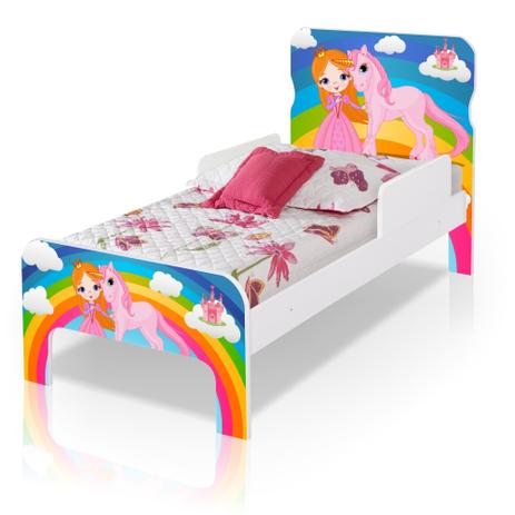 Cama Princesa e Unicórnio Infantil Adesivada com Colchão - Divaloto Menor preço em Cama Princesa e Unicórnio Infantil Adesivada com Colchão - Divaloto