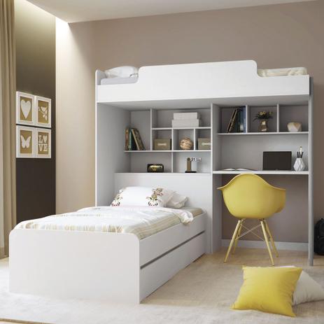 Cama Quarto Solteiro Modulo Office+Cama Junevil e AUX Conect - Santos andira Menor preço em Cama Quarto Solteiro Modulo Office+Cama Junevil e AUX Conect - Santos andira