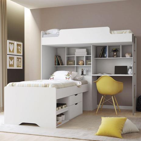 Cama Quarto Solteiro Modulo Office New + Cama Gavetas Conect - Santos andira Menor preço em Cama Quarto Solteiro Modulo Office New + Cama Gavetas Conect - Santos andira