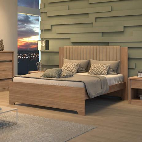 Cama Queen Urban Móveis Lopas Carvalho Naturale Menor preço em Cama Queen Urban Móveis Lopas Carvalho Naturale