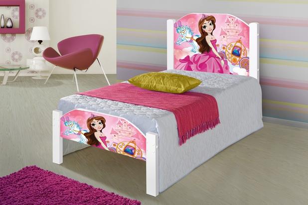 Cama Solteiro Adesivada 1011 Princesas - Divaloto Móveis Menor preço em Cama Solteiro Adesivada 1011 Princesas - Divaloto Móveis