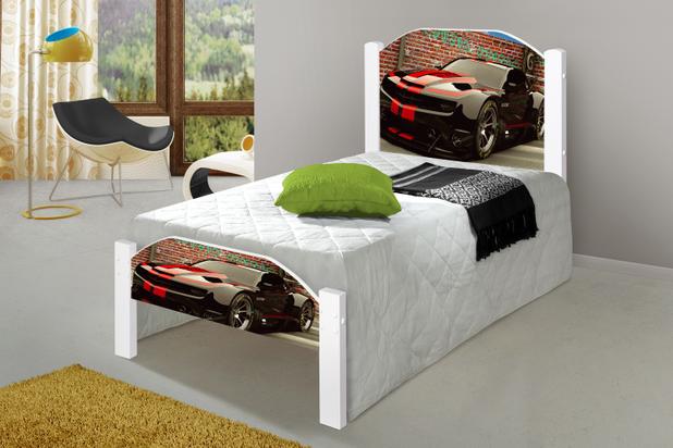 Cama Solteiro Adesivada 1012 Carros - Divaloto Móveis Menor preço em Cama Solteiro Adesivada 1012 Carros - Divaloto Móveis