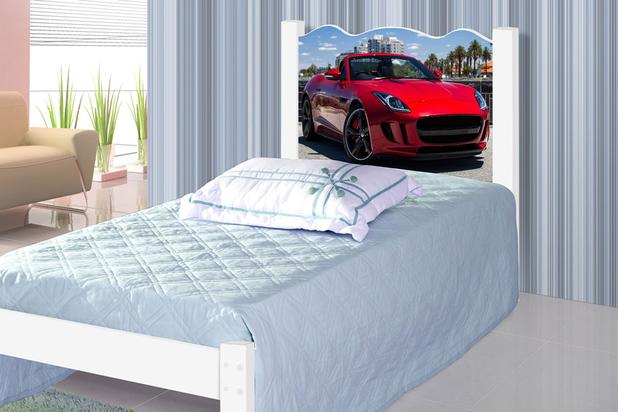 Cama Solteiro Adesivada Carro Corrida - Puga Menor preço em Cama Solteiro Adesivada Carro Corrida - Puga