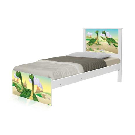 Cama Solteiro Adesivada Casal Dinossauros com Colchão - Tebarrot Menor preço em Cama Solteiro Adesivada Casal Dinossauros com Colchão - Tebarrot