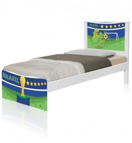 Cama Solteiro Adesivada Copa do Mundo Brasil com Colchão - Tebarrot Menor preço em Cama Solteiro Adesivada Copa do Mundo Brasil com Colchão - Tebarrot