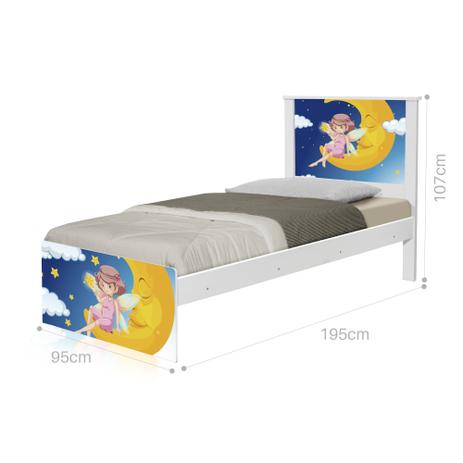 Cama Solteiro Adesivada Fadinha Encantada com Colchão - Tebarrot Menor preço em Cama Solteiro Adesivada Fadinha Encantada com Colchão - Tebarrot