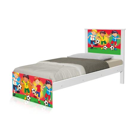 Cama Solteiro Adesivada Futebol Meninos com Colchão - Tebarrot Menor preço em Cama Solteiro Adesivada Futebol Meninos com Colchão - Tebarrot