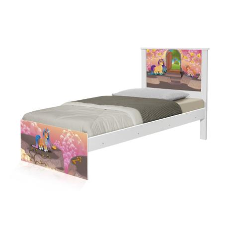 Menor preço em Cama Solteiro Adesivada Unicórnios Mágicos - Tebarrot