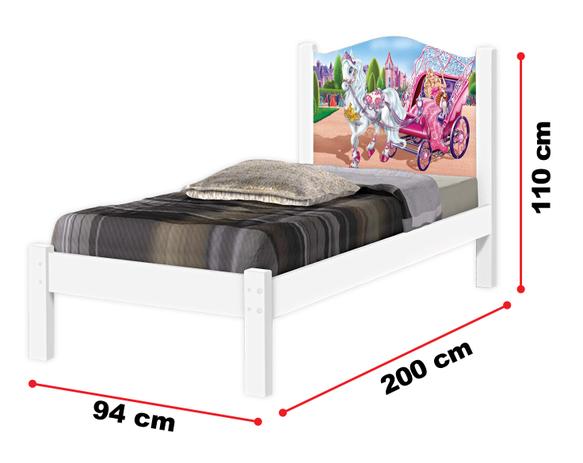 Cama Solteiro Barbie, Cama Infantil, Cama para Menina Moveis
