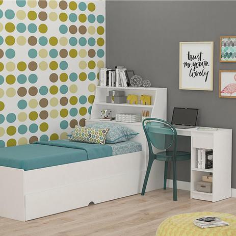 Cama Solteiro Birô Julia com Cama Auxiliar- Branco - Cimol Menor preço em Cama Solteiro Birô Julia com Cama Auxiliar- Branco - Cimol