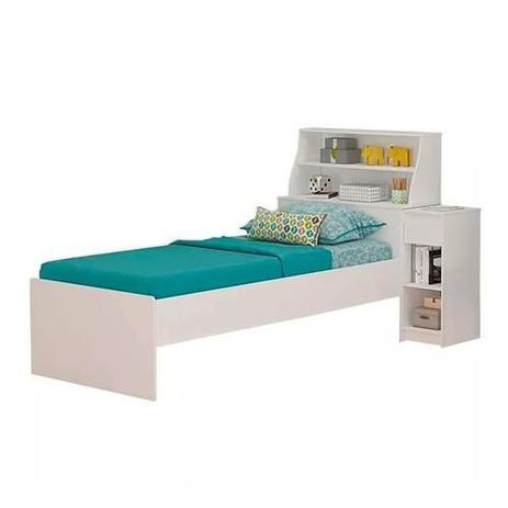 Cama Solteiro Birô Julia II Cimol - Branco - Cimol com. e ind. de moveis ltda Menor preço em Cama Solteiro Birô Julia II Cimol - Branco - Cimol com. e ind. de moveis ltda
