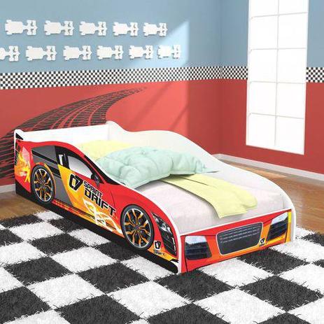 Cama Solteiro Carro Drift Vermelho/Branco RPM MÓVEIS Menor preço em Cama Solteiro Carro Drift Vermelho/Branco RPM MÓVEIS