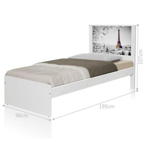 Cama Solteiro Cidade Paris com Colchão - Tebarrot Menor preço em Cama Solteiro Cidade Paris com Colchão - Tebarrot