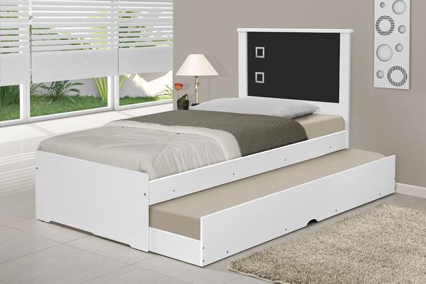 Cama Solteiro com Auxiliar Tebarrot Barcelona Branco/Preto é boa?