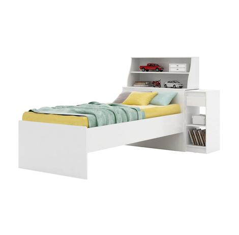 Cama Solteiro com Escrivaninha Birô Julia Cimol Branco - Cimol moveis Menor preço em Cama Solteiro com Escrivaninha Birô Julia Cimol Branco - Cimol moveis