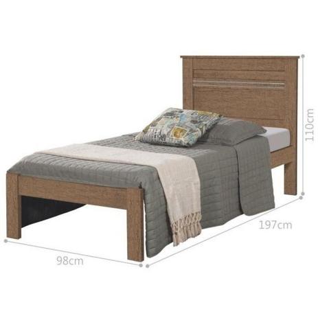 Cama Solteiro Dallas II Carvalho com Colchão - Tebarrot Menor preço em Cama Solteiro Dallas II Carvalho com Colchão - Tebarrot