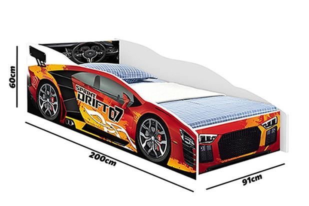 Cama Solteiro Drift Vermelho Com Colchão, Quarto Criança - Moveis print é ruim? Cama Solteiro Drift Vermelho Com Colchão, Quarto Criança - Moveis print é boa?