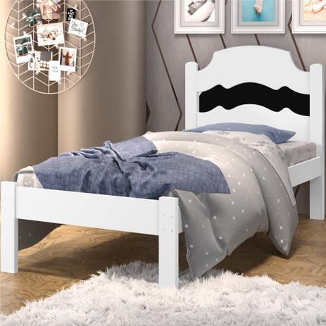 Cama Solteiro Iris Branco e Preto Branco com Colchão - Cambel Menor preço em Cama Solteiro Iris Branco e Preto Branco com Colchão - Cambel