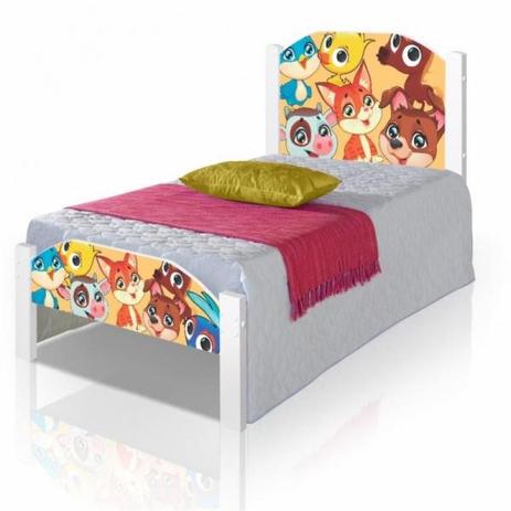 Cama Solteiro Juvenil Adesivada Animais - Casah Menor preço em Cama Solteiro Juvenil Adesivada Animais - Casah