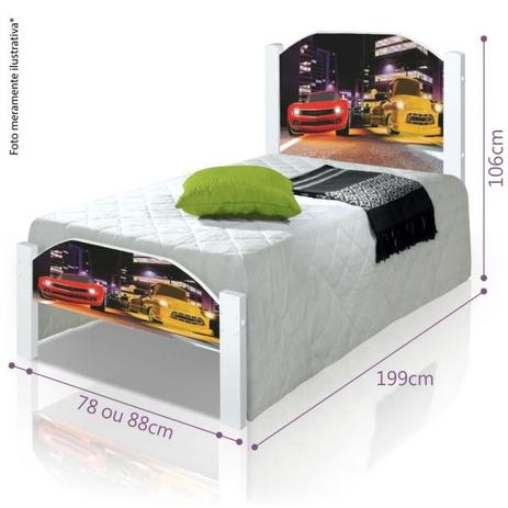 Cama Solteiro Juvenil Adesivada Veloz--1020 - Divaloto Menor preço em Cama Solteiro Juvenil Adesivada Veloz--1020 - Divaloto