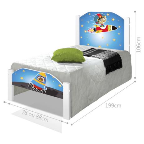 Cama Solteiro Juvenil Astronauta com Colchão - Casah Menor preço em Cama Solteiro Juvenil Astronauta com Colchão - Casah