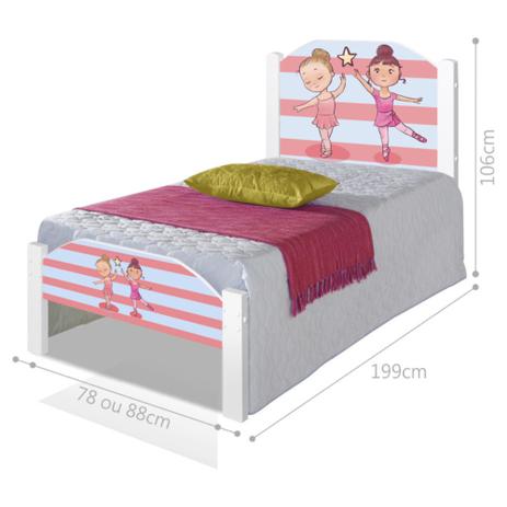 Cama Solteiro Juvenil Bailarinas com Colchão - Casah Menor preço em Cama Solteiro Juvenil Bailarinas com Colchão - Casah