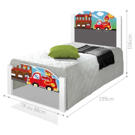 Cama Solteiro Juvenil Bombeiro com Colchão - Casah Menor preço em Cama Solteiro Juvenil Bombeiro com Colchão - Casah