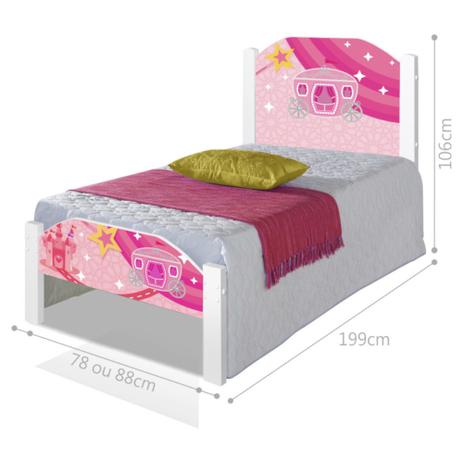 Cama Solteiro Juvenil Carruagem Castelo com Colchão - Casah Menor preço em Cama Solteiro Juvenil Carruagem Castelo com Colchão - Casah
