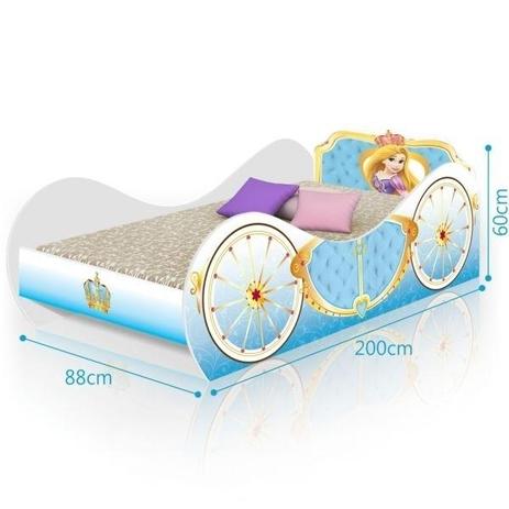 Cama Solteiro Juvenil Carruagem Cindy Azul com Colchão - Divaloto Menor preço em Cama Solteiro Juvenil Carruagem Cindy Azul com Colchão - Divaloto