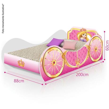 Cama Solteiro Juvenil Carruagem Cindy - Rosa - Divaloto Menor preço em Cama Solteiro Juvenil Carruagem Cindy - Rosa - Divaloto