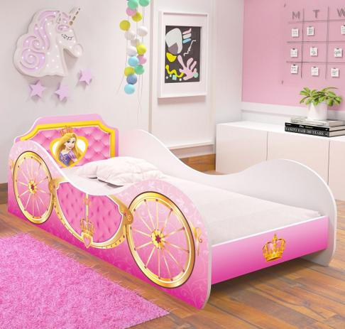 Cama Solteiro Juvenil Carruagem Princesa Rosa Com Colchão - RPM Móveis - Lojas rpm Menor preço em Cama Solteiro Juvenil Carruagem Princesa Rosa Com Colchão - RPM Móveis - Lojas rpm